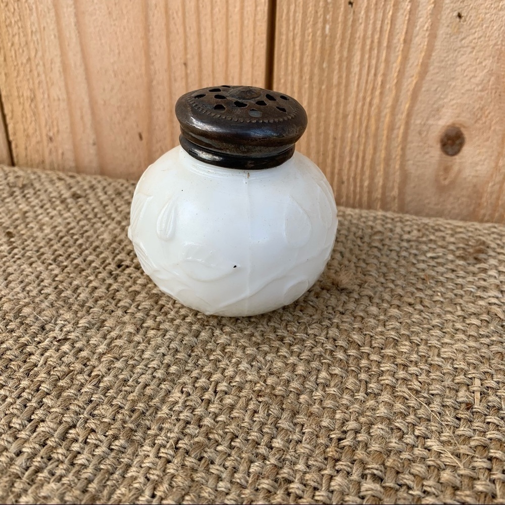 Antique White Glass Victorian Salt Pepper Sugar Shaker